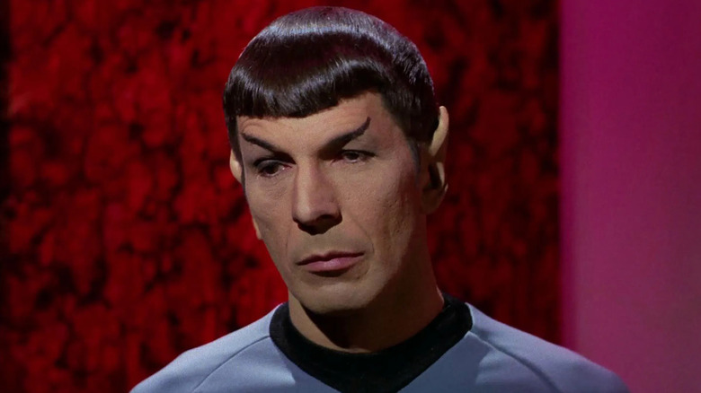 Leonard Nimoy as Spock wearing his Starfleet uniform in Star Trek