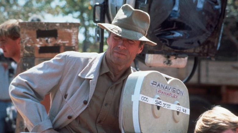 Clint Eastwood directs on the set of White Hunter, Black Heart