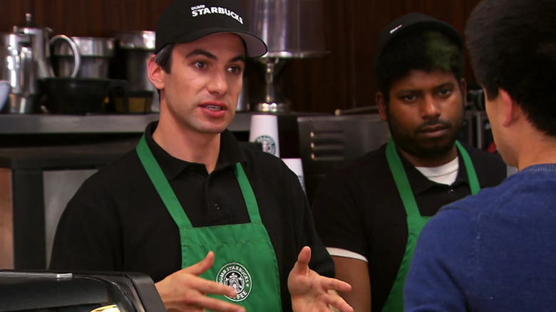Nathan working at Dumb Starbucks in Nathan For You