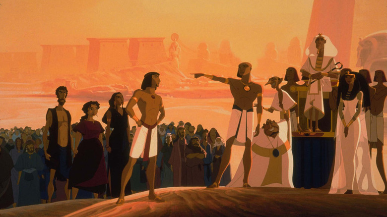Rameses rejecting Moses and his people in front his father in The Prince of Egypt